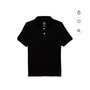 Wonder Nation Polo Shirt Boys Small 6/7 Black Soot School Uniform Short Sleeves
